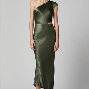 Bec & Bridge Delphine Olive Green One-Shoulder Dress